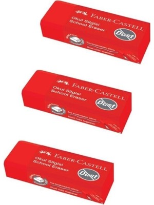 Faber-Castell Yayınları Okul Silgisi Kırmızı 3 Lü