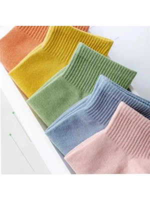 Sockshion Kadın Extra Soft Renkli Yarım Konç Kolej Çorap Seti 8 Çift