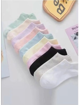 Sockshion Kadın Karışık Extra Soft Renkli Koton Patik Çorap Seti 8 Çift