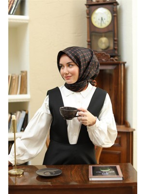 Silk Home Twill Ipek Eşarp - 11393-28 Siyah Bakır