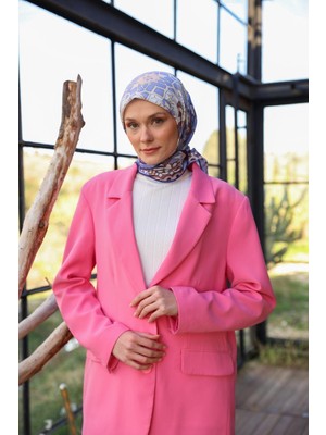 İpekhan Geoshine Desen Soft Eşarp Lila Mürdüm 1165-09