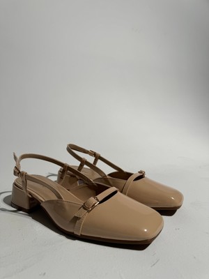 Eataly Shoes Fran Bej Rugan Kemer Detaylı Mini Boy Topuklu