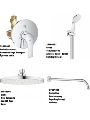 Grohe Eurosmart Ankastre Duş Seti - Gagasız