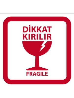 StickerUsta Hediyene Bak Kuşe Dikkat Kırılır Sticker 50 Adet