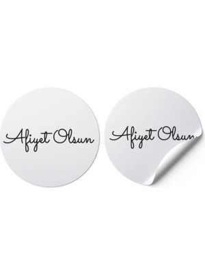Hediyene Bak Kuşe Afiyet Olsun Sticker 70 Adet