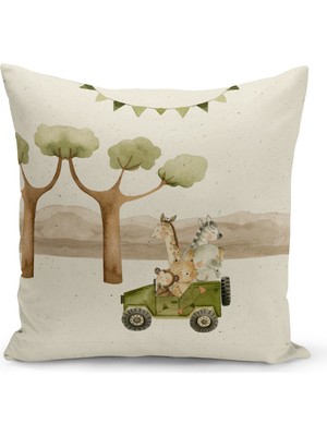 Bertille Home Çocuk Bebek Serisi Çift Tarafı Dijital Baskılı Kırlent Kılıfı (Kids Children Cushion Cover)