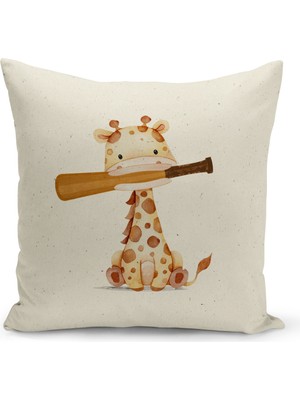 Bertille Home Çocuk Bebek Serisi Çift Tarafı Dijital Baskılı Kırlent Kılıfı (Kids Children Cushion Cover)