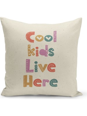 Bertille Home Çocuk Bebek Serisi Çift Tarafı Dijital Baskılı Kırlent Kılıfı (Kids Children Cushion Cover)