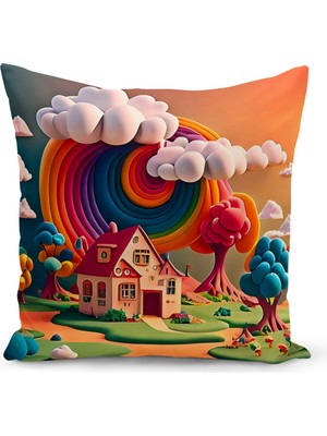 Bertille Home Çocuk Bebek Serisi Çift Tarafı Dijital Baskılı Kırlent Kılıfı (Kids Children Cushion Cover)