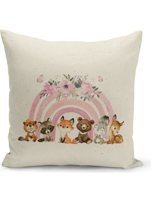 Bertille Home Çocuk Bebek Serisi Çift Tarafı Dijital Baskılı Kırlent Kılıfı (Kids Children Cushion Cover)