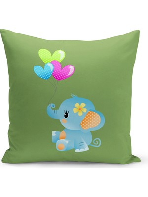 Bertille Home Çocuk Bebek Serisi Çift Tarafı Dijital Baskılı Kırlent Kılıfı (Kids Children Cushion Cover)