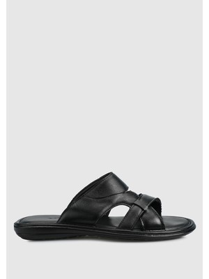 Eclipse Siyah Deri Erkek Terlik