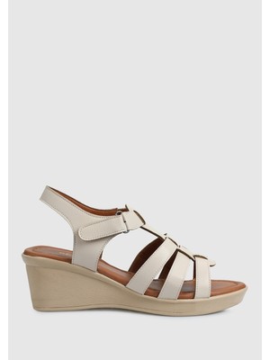 Eclipse Ekru Kadın Konfor Sandalet