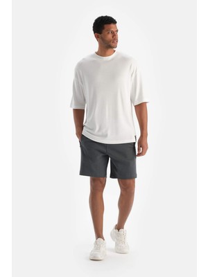 Dagi Yeşil Erkek Yan Baskılı File Detaylı Şort