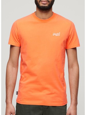 Superdry Bisiklet Yaka Düz Turuncu Erkek T-Shirt M1011245AYUG_ESSENTIAL Logo Emb Tee