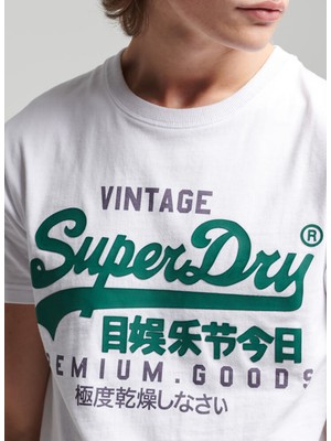 Superdry Bisiklet Yaka Baskılı Beyaz Erkek T-Shirt M1011356A01C_VL Tee