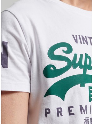 Superdry Bisiklet Yaka Baskılı Beyaz Erkek T-Shirt M1011356A01C_VL Tee