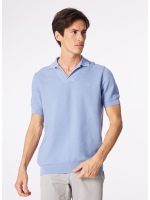 Brooks Brothers Polo Yaka Standart Mavi Erkek Kazak BBSS24MKL012