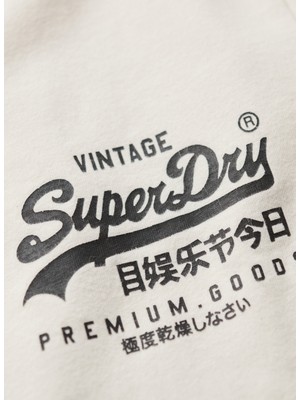 Superdry Bisiklet Yaka Baskılı Krem Erkek T-Shirt M1011897A22C_TOKYO Vl Graphıc T Shı