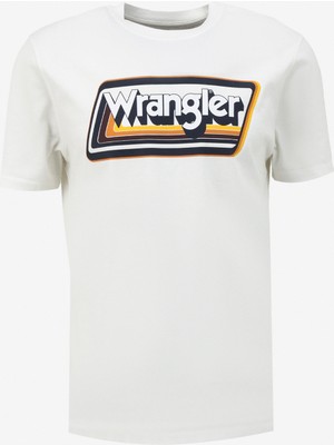 Wrangler Bisiklet Yaka Ekru Erkek T-Shirt W753EEW04 Bisiklet Yaka T-Shirt