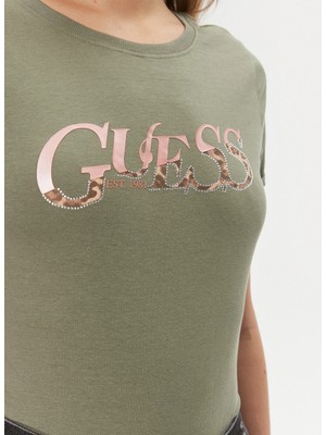 Guess Bisiklet Yaka Yeşil Kadın T-Shirt W4RI24JA914-G831