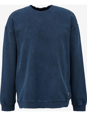 Lee Bisiklet Yaka Indigo Erkek Sweatshırt L241469TF Loose Fit Sweatshirt