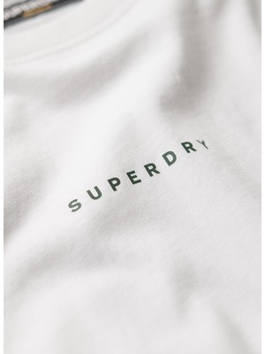 Superdry Bisiklet Yaka Baskılı Beyaz Erkek T-Shirt M6010803AT7X_MICRO Logo Graphıc Loo