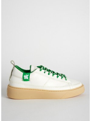 Bonamaso Beyaz - Yeşil Doğal Kauçuk + Vegan Deri Erkek Sneaker Antonio - Flores