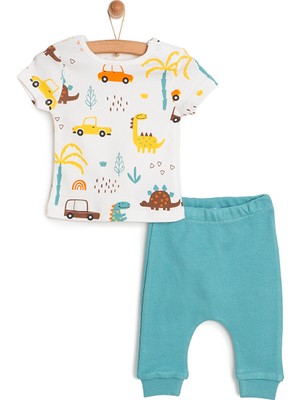 HelloBaby Yenidoğan Tshirt-Patiksiz Alt 2li Takım Erkek Bebek