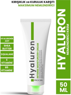 Procsin Procsın Hyoluron Nemlendirici Krem 50 ml Normal Ciltler İçin Gün Boyu Nem Sağlayan Formül