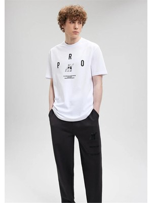 Baskılı Beyaz Tişört  0612176-620