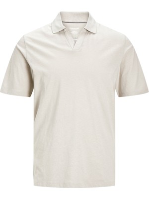 Jack & Jones Jjesummer Lınen Polo Ss Ln Crockery