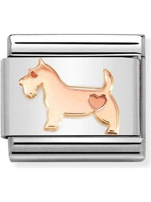 Nomination Composable Classic Dekoratif Link - Semboller - Köpek - (49 Dog) 9k Rose Altın