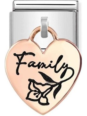 Nomination Composable Classic Dekoratif Charm - Charm Plakalar - Kalp Aile -  9k Rose Altın