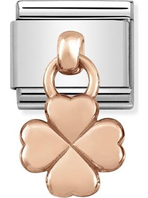 Nomination Composable Classic Dekoratif Charm - Charm - Yonca -  9k Rose Altın