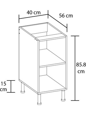 Mobilique Raflı Alt Modül 40CM Mdf-Kapaksız