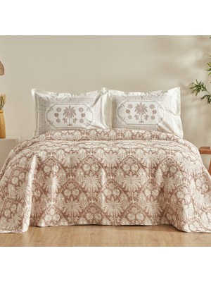 Karaca Home Palm Blush Çift Kişilik Yataj Örtüsü Seti