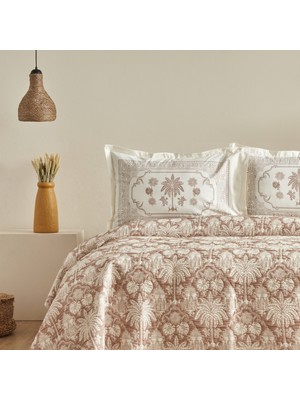 Karaca Home Palm Blush Çift Kişilik Yataj Örtüsü Seti