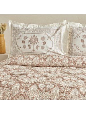 Karaca Home Palm Blush Çift Kişilik Yataj Örtüsü Seti