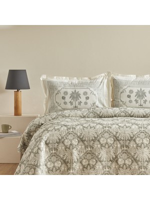 Karaca Home Palm Çift Kişilik Yatak Örtüsü Seti Mint