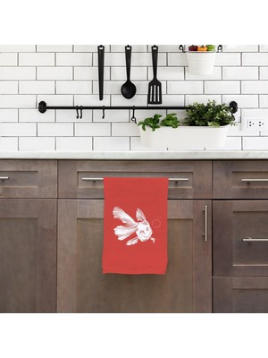 The Lucid Lab Soft Red Beta Fish Mutfak Havlusu 2 Adet