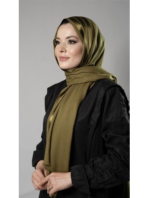 Hürrem Bone Yağ Yeşili Şerit Çizgili Şal Viskon Kumaş Bursa Dolama 202109_36
