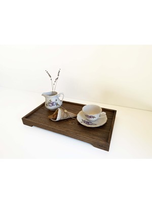 Naturi Arte Chocolate Orta Boy 45X25 cm Tepsi,servis ve Sunum Tepsi,mutfak Çay-Kahve Tepsisi,ahşap Düzenleyici