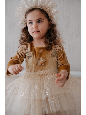 İlo + Friends Lucrezia Kadife Tüllü Parti Elbisesi