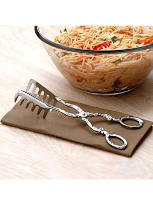 Chavin Çinko Alaşım 20 Cm. Retro Salata Biftek Barbekü Ekmek Pasta Maşası CIN631