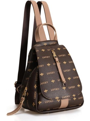 Lucky Bees Desenli Kadın Sırt Çantası