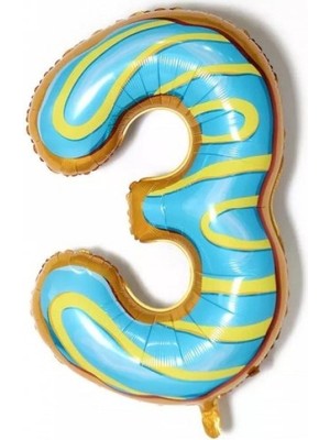 Kidspartim 3 Rakam Desenli Folyo Balon 32 Inc 72 cm