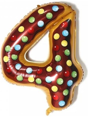 Kidspartim 4 Rakam Desenli Folyo Balon 32 Inc 72 cm