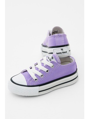 Çocuk Unisex Lila Rahat Kalıp Bağcıklı Sneaker