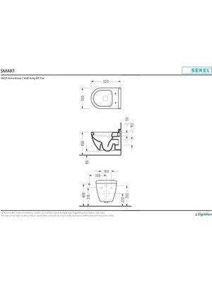 Serel Smart Asma Klozet+Serel Beta Yavaş Kapanan Klozet Kapağı (SM23ODS110H+223BT00002)